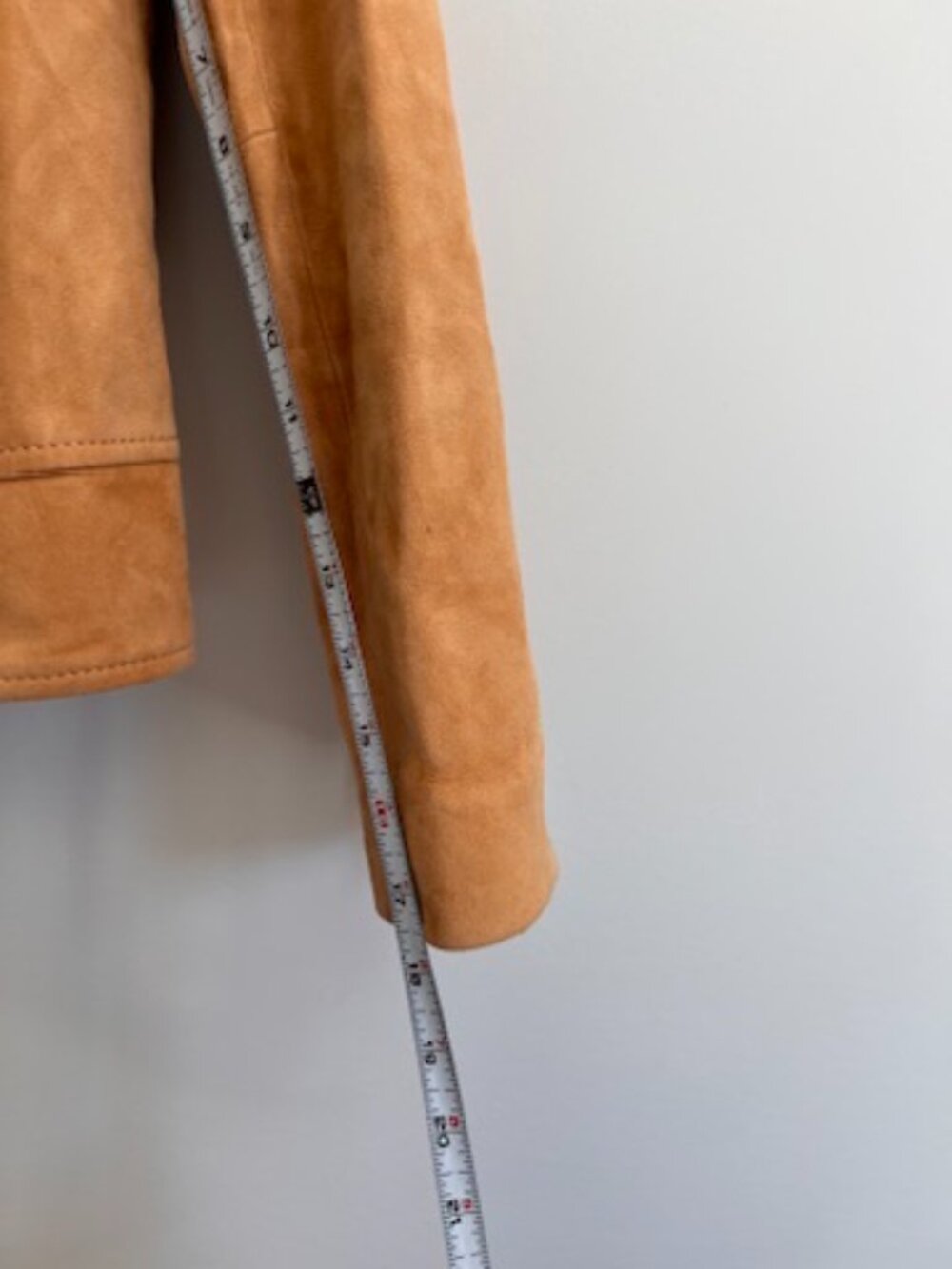 Massimo Dutti Goat Suede Moto Jacket Camel Tan Leather Size M - Picture 13 of 16